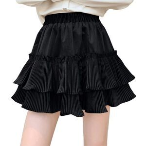 5293 Harajuku Kawaii Lolita Goth Casual Style Elastic Waist Cute Lace Trim